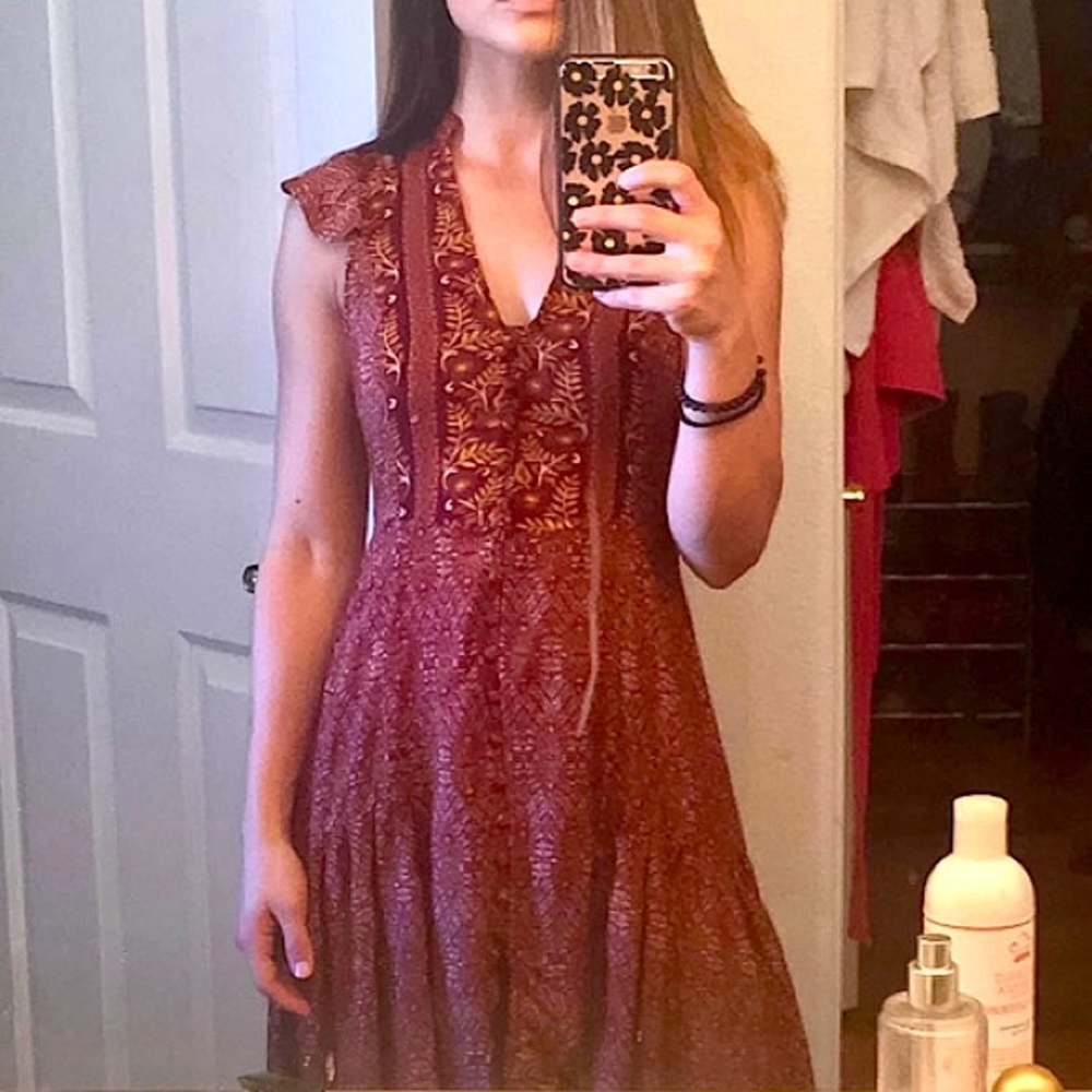 Patterned Boho Button-Up Maxi Dress - image 5